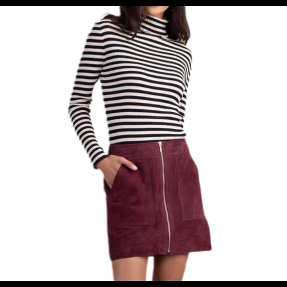 Trina Turk, Maroon leather skirt, size 0